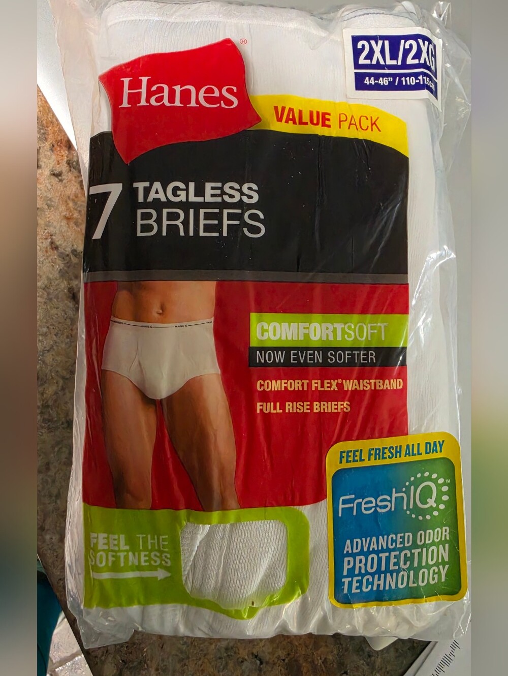 Hanes White Tagless ComfortSoft Briefs - 7 Pack (2XL) Men's Underwear NEW